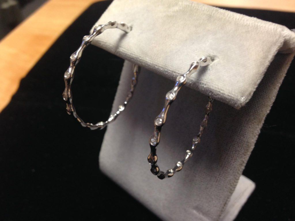 custom hoop earrings with diamonds