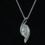14K WG marquis diamond necklace